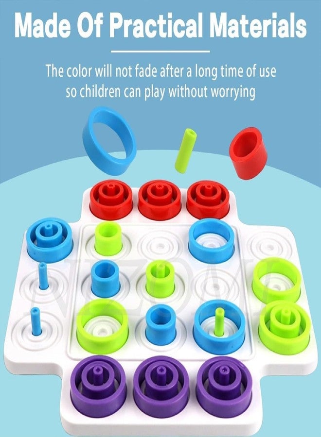 WAKTORO Trio Challenge Brain Teaser Strategy & War Games Board Game Tic Tac Toe Game Strategy Board Games Board Games Adults (Multi Color) - Image 3